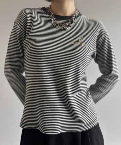 【USED】 GIANNI VALENTINO Striped L/S Tee/ 261010-016