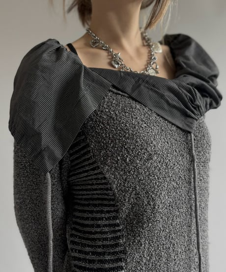 【USED】 Design Boucle Knit Dress / 260919-020