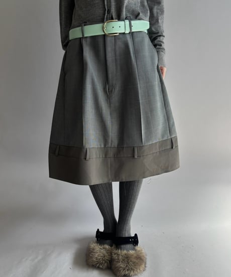 【Chinatsu Aoyama】 Suit Patchwork Camisole Mini One-Piece /  2601022-045