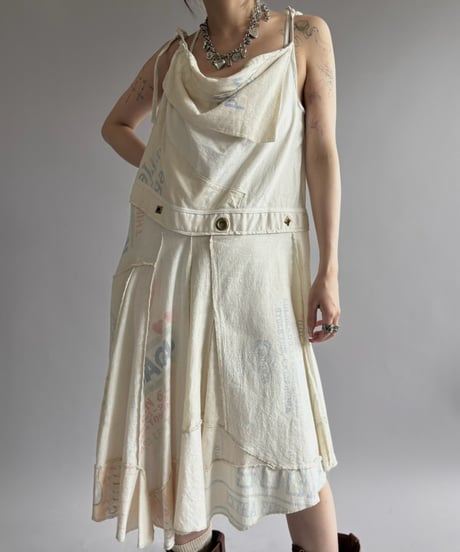 【USED】 Printed Canvas Flare One-Piece / 260926-009