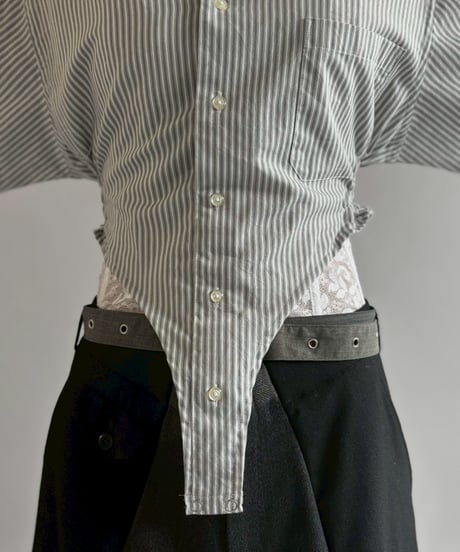 【RE;CIRCLE】RE Leotard Stripe Shirt / 260713-004