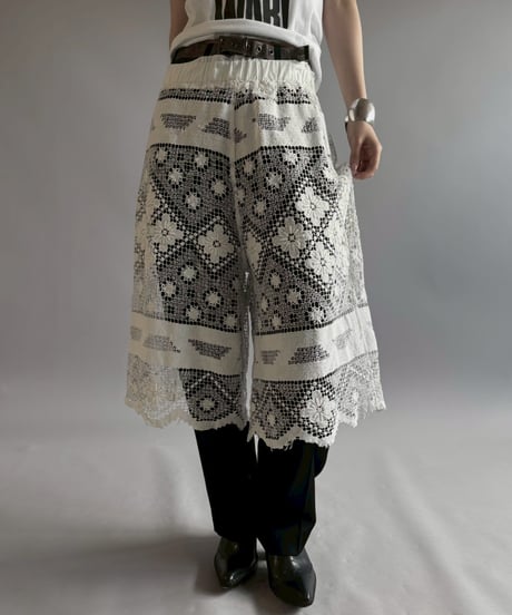【RE;CIRCLE】 RE Crochet Lace Wide Half Pants / 260709-010