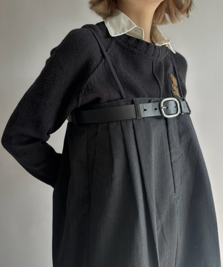 【Chinatsu Aoyama】 Suit Patchwork Camisole Mini One-Piece /  2601022-047
