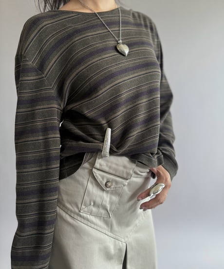【USED】 Lauren Ralph Lauren Border Knit Top / 260905-024