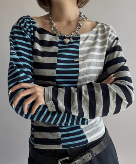 【Chinatsu Aoyama】 Patchwork Border Top  /  2601022-003
