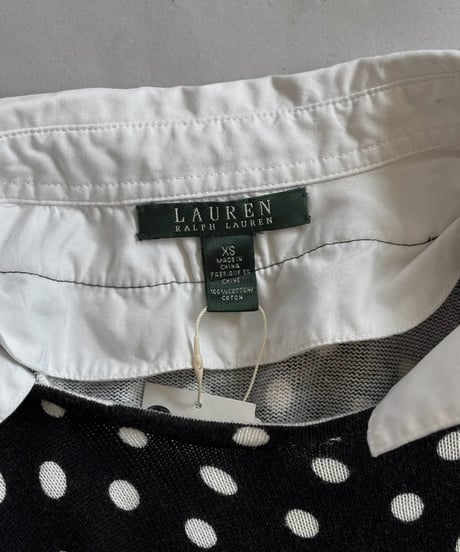 【USED】 Lauren Ralph Lauren Polka Dot Fake Layered Knit / 260926-017