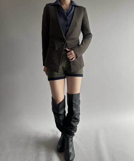 【USED】 Design Collarless Tailored Jacket   / 261010-026