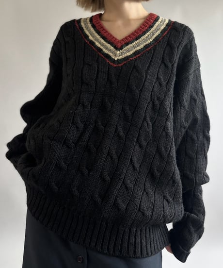 【USED】 90~00's Polo Ralph Lauren V-Neck Wool Knit / 261031-022