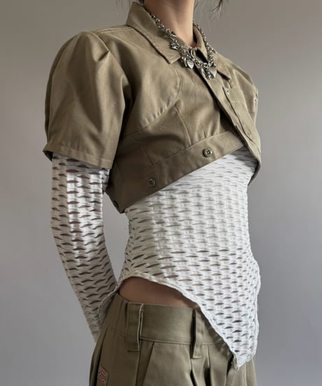【Chinatsu Aoyama】 RE Makers Shirt Khaki / 260813-022