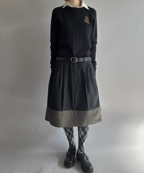 【Chinatsu Aoyama】 Suit Patchwork Camisole Mini One-Piece /  2601022-047