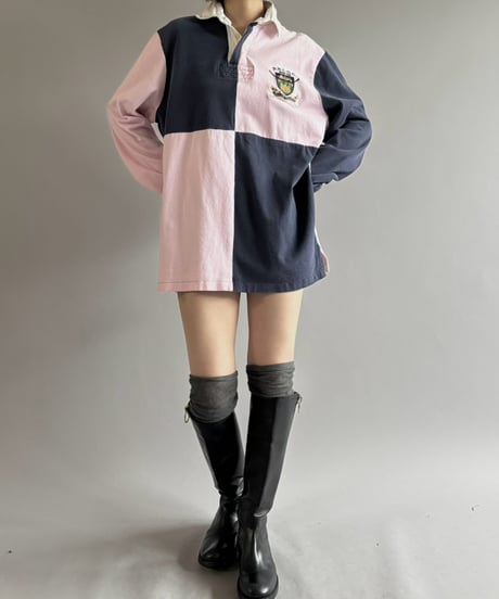 【USED】 90's Polo Ralph Lauren Paneled Rugby Shirt / 261003-017