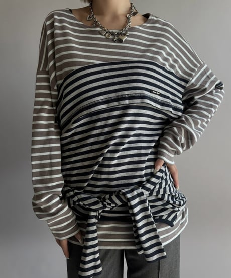 【Chinatsu Aoyama】 Patchwork Border Top  /  2601022-033