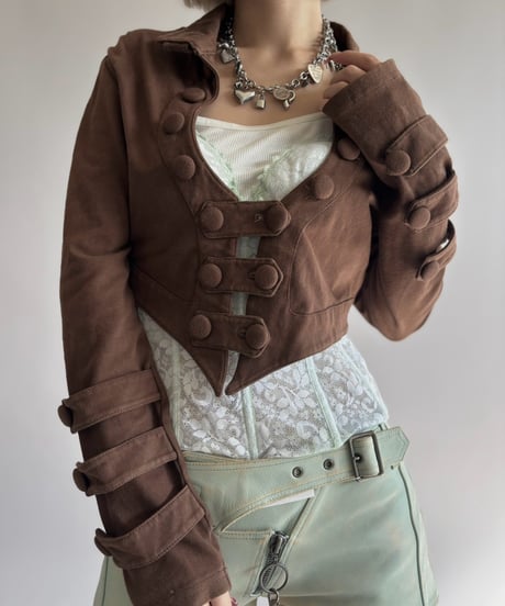 【USED】 Cropped Sweat Napoleon Jacket / 261024-007