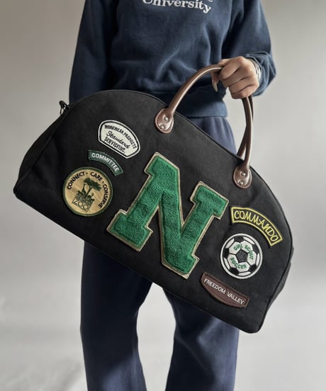 【RE;CIRCLE】 RE French Bedcover Boston Bag Wappen Black /261026-032