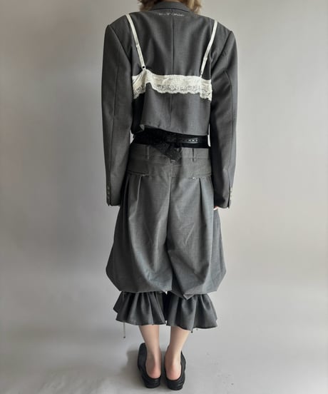 【Chinatsu Aoyama】 Suit Frill Wide Pants  /  2601022-039