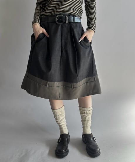 【Chinatsu Aoyama】 Suit Patchwork Camisole Mini One-Piece /  2601022-050