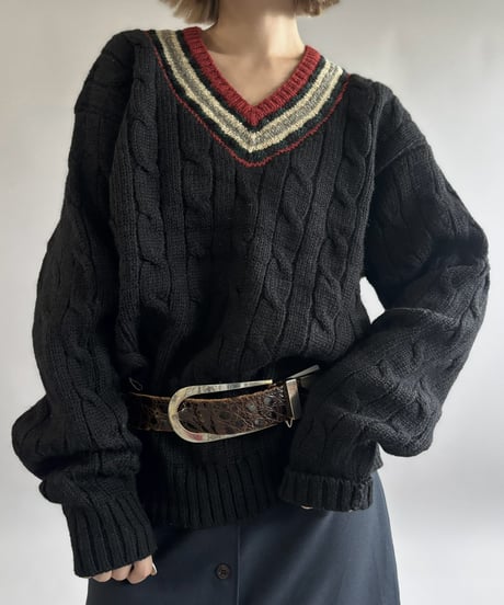 【USED】 90~00's Polo Ralph Lauren V-Neck Wool Knit / 261031-022