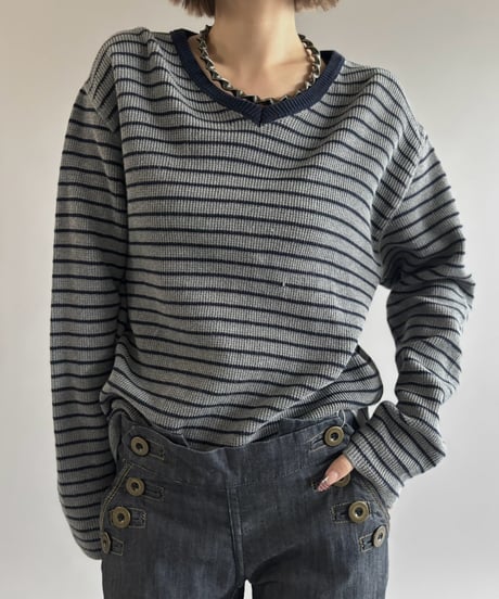 【USED】 90's~00's Polo Ralph Lauren V-Neck Thermal L/S Tee / 261003-010