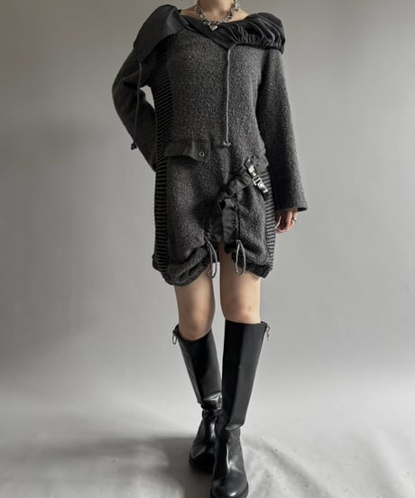 【USED】 Design Boucle Knit Dress / 260919-020