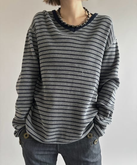 【USED】 90's~00's Polo Ralph Lauren V-Neck Thermal L/S Tee / 261003-010
