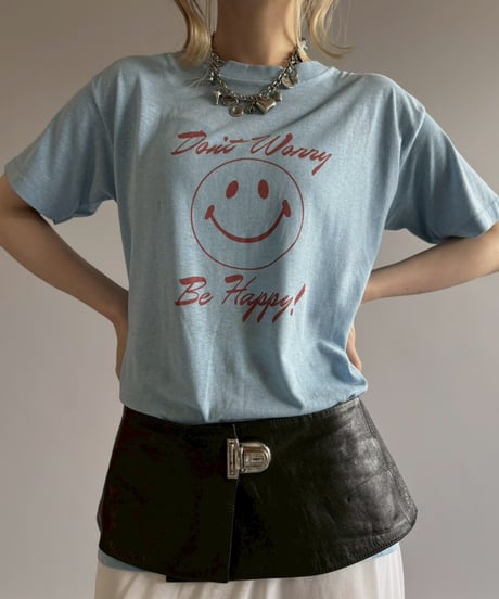 【USED】 Made in USA 80's Don't Worry Be Happy T-Shirt/ 260711-008