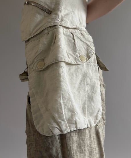【USED】 DINNA SOLIMAN Design Linen Vest / 260815-010