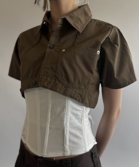 【Chinatsu Aoyama】 RE Makers Shirt Brown / 260813-025