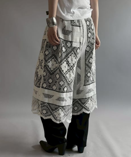 【RE;CIRCLE】 RE Crochet Lace Wide Half Pants / 260709-010