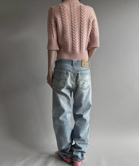 【USED】 Flare Sleeve Cable Knit Cardigan  / 260926-024