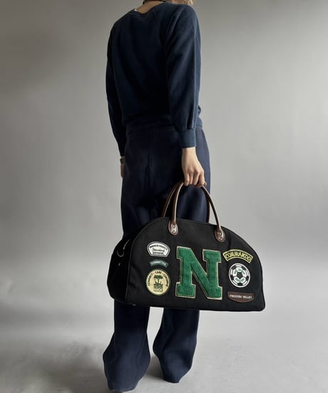【RE;CIRCLE】 RE French Bedcover Boston Bag Wappen Black /261026-032