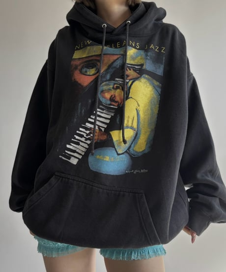 【USED】 Year 1994 Jazz Art Print Hoodie / 261024-020