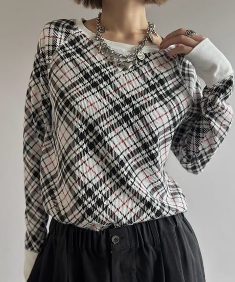 【USED】 Plaid Thermal L/S Tee / 261003-013