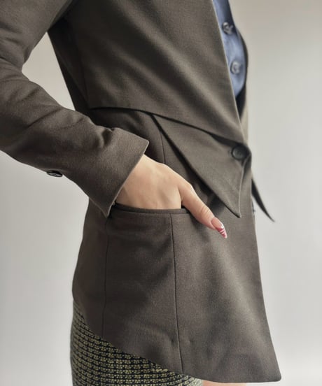 【USED】 Design Collarless Tailored Jacket   / 261010-026