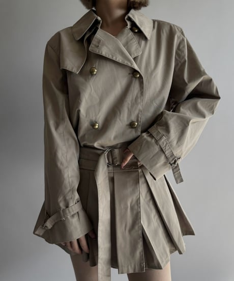 【RE;CIRCLE】 RE Pleated Hem Trench Coat  / 261015-026
