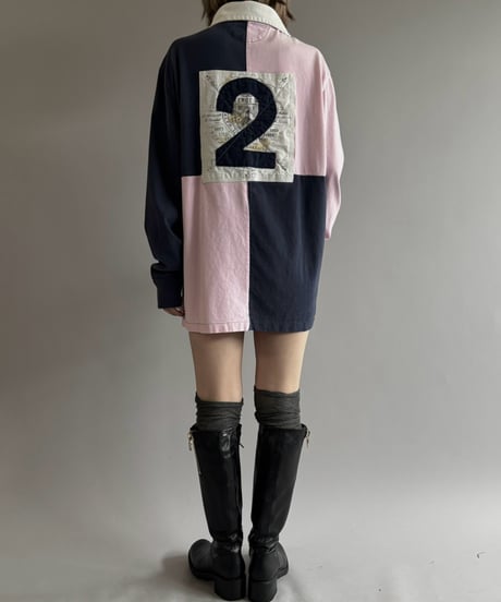 【USED】 90's Polo Ralph Lauren Paneled Rugby Shirt / 261003-017