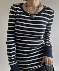 【USED】 GAP Striped Thermal L/S Tee / 261003-014