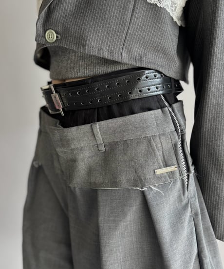 【Chinatsu Aoyama】 Suit Frill Wide Pants  /  2601022-039