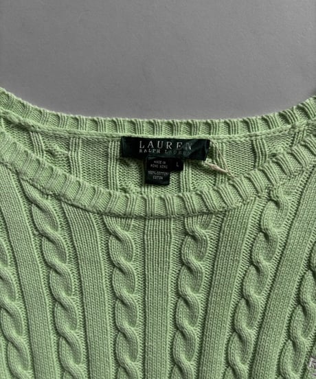【USED】 Lauren Ralph Lauren Cable Cotton Knit  / 261017-015