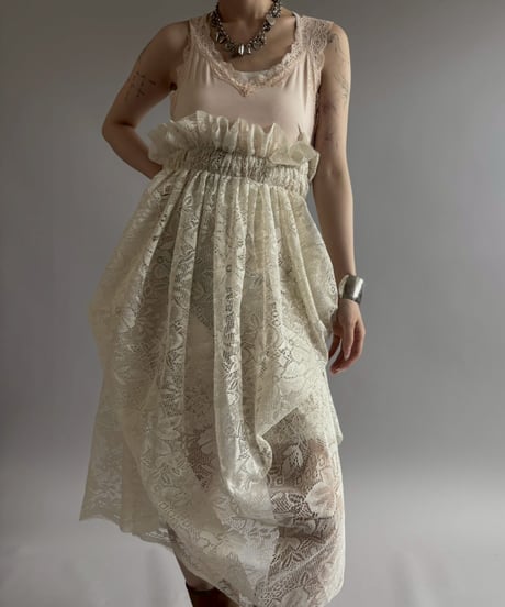 【RE;CIRCLE】RE Crochet Camisole＋Lace One-Piece / 260709-006