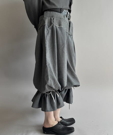 【Chinatsu Aoyama】 Suit Frill Wide Pants  /  2601022-039