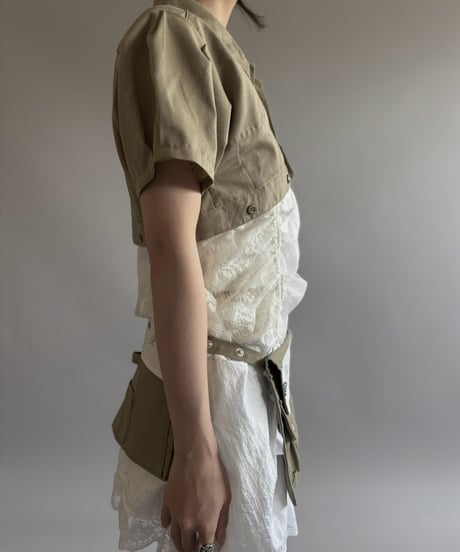 【Chinatsu Aoyama】 RE Makers Shirt Khaki / 260813-018