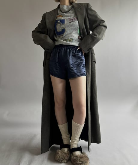 【USED】 DKNY Check Pattern Wool Long Coat / 261026-001