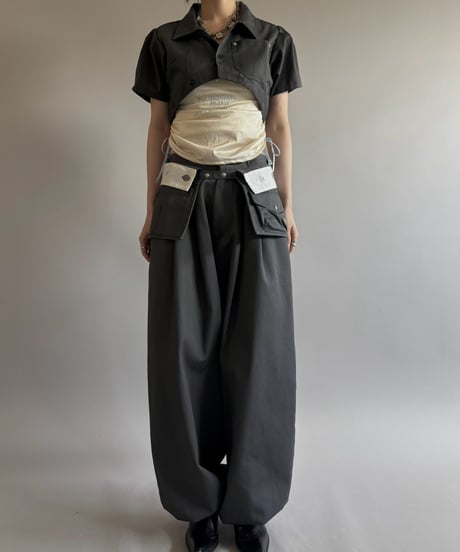 【Chinatsu Aoyama】 RE Makers Shirt Charcoal / 260813-028