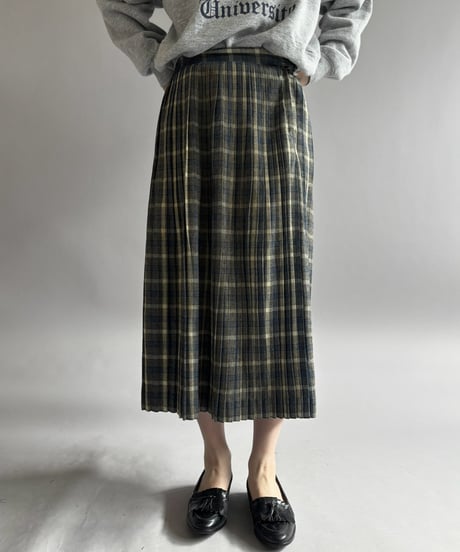 【USED】 Check Pattern Pleats Skirt / 261031-014