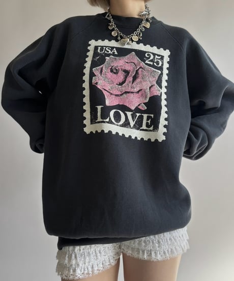 【USED】 80's Fruit Of The Room Stamp Print Sweat / 261024-022