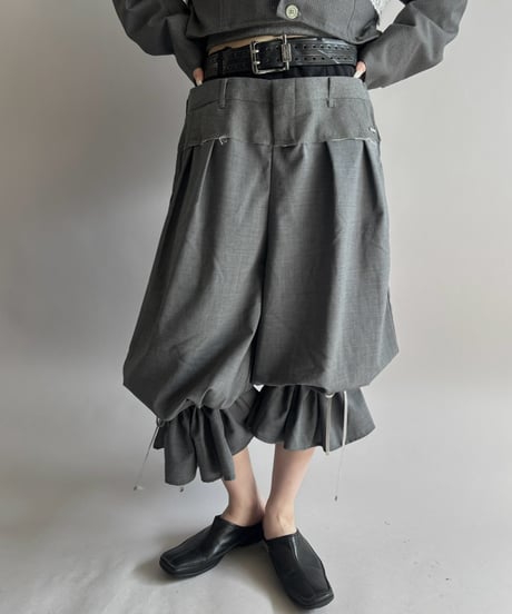 【Chinatsu Aoyama】 Suit Frill Wide Pants  /  2601022-039