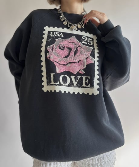 【USED】 80's Fruit Of The Room Stamp Print Sweat / 261024-022