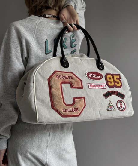 【RE;CIRCLE】 RE French Bedcover Boston Bag Wappen Ivory /261026-028