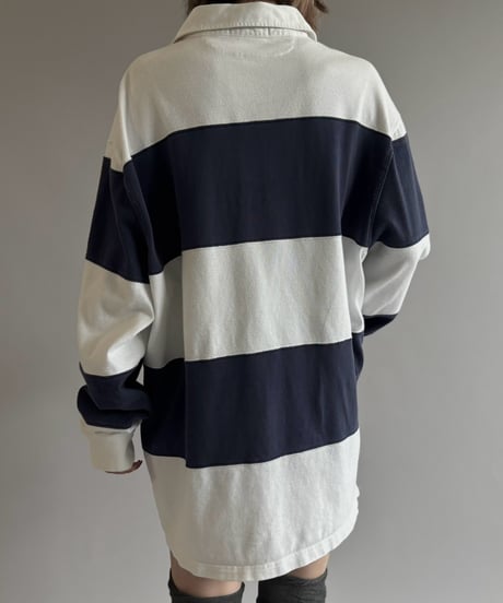 【USED】 90's Polo Ralph Lauren Striped Rugby Shirt / 261003-016