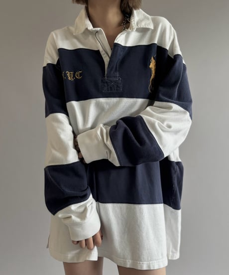 【USED】 90's Polo Ralph Lauren Striped Rugby Shirt / 261003-016